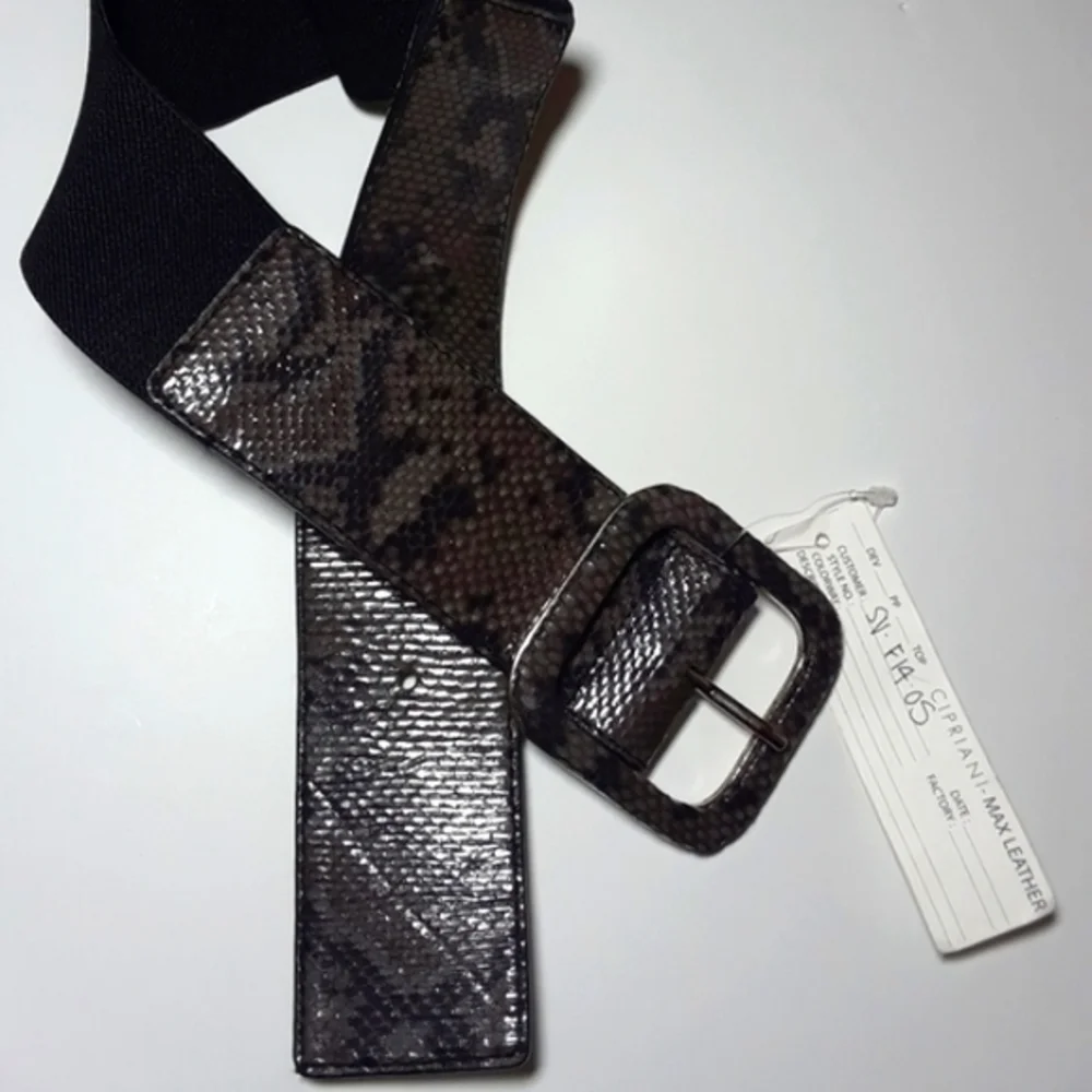 Cipriani Max Leather Scales Buckle Front Belt-OS